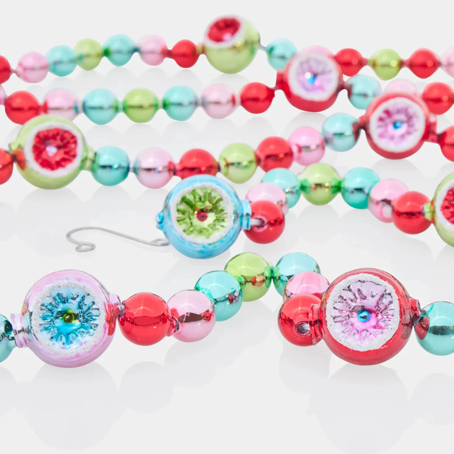 Shiny Brite Festive Fete 7' Glass Christmas Tree Garland 4028274