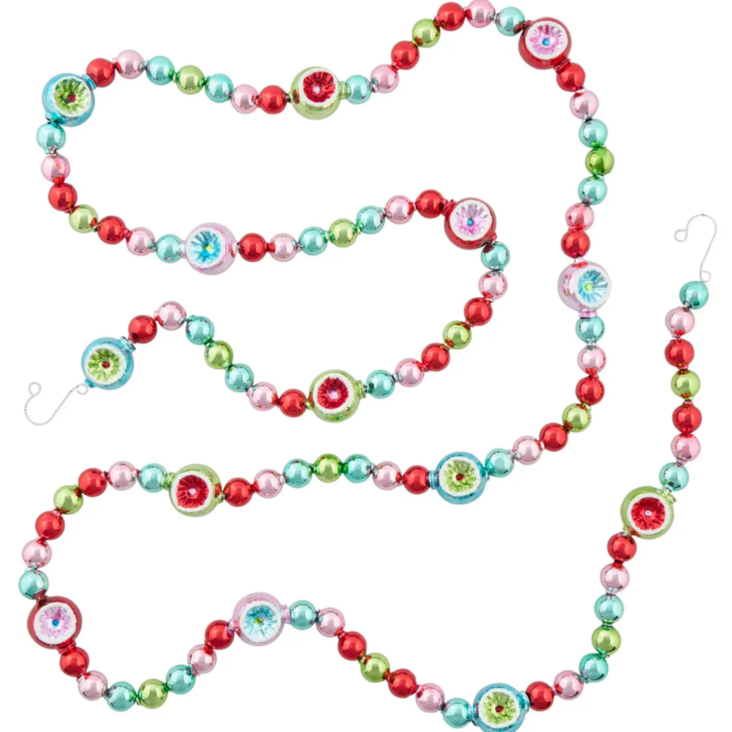 Shiny Brite Festive Fete 7' Glass Christmas Tree Garland 4028274