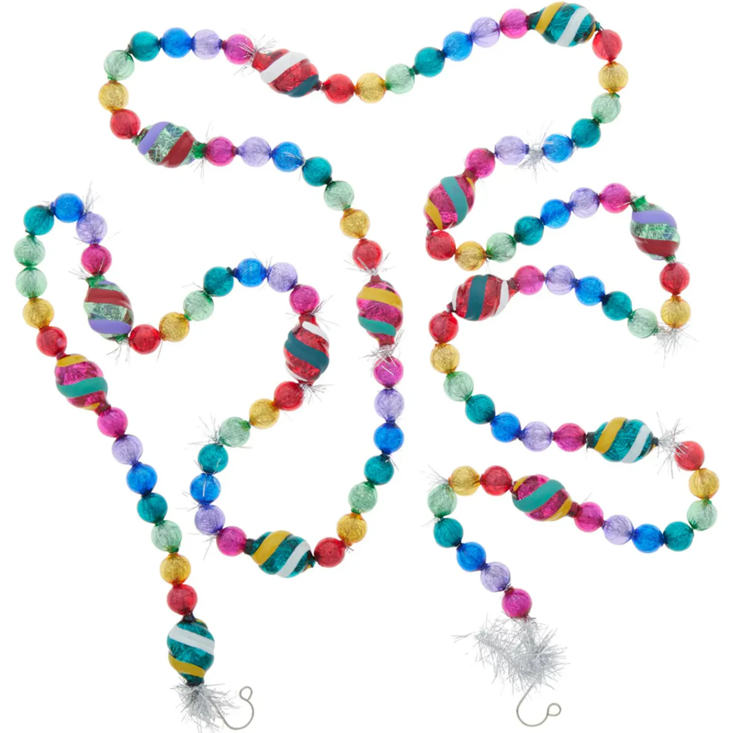 Shiny Brite Vivid Vintage 7' Tinsel Glass Christmas Tree Garland 4028188