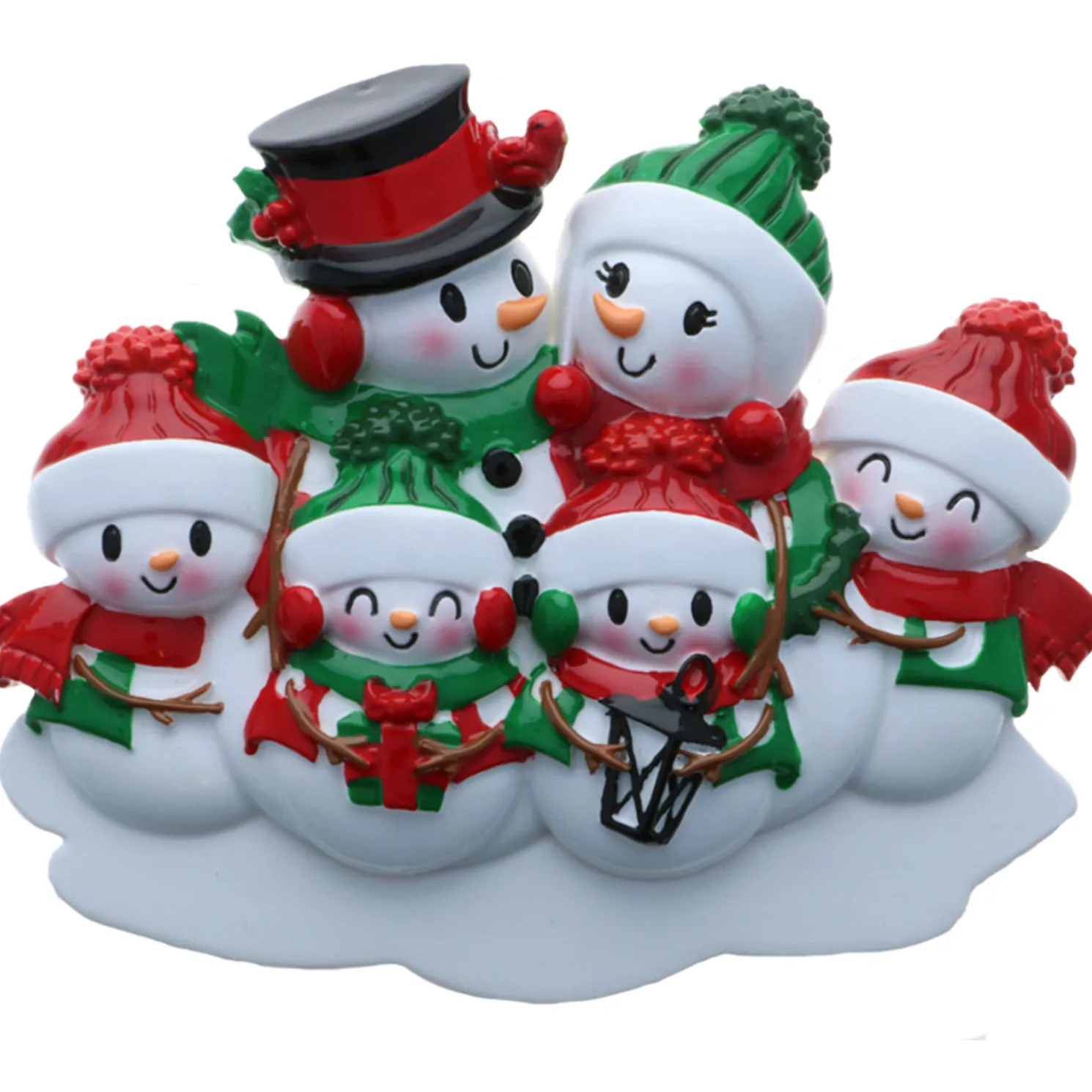 Snowman Family of 6 Personalized Christmas Ornament OR2255-6
