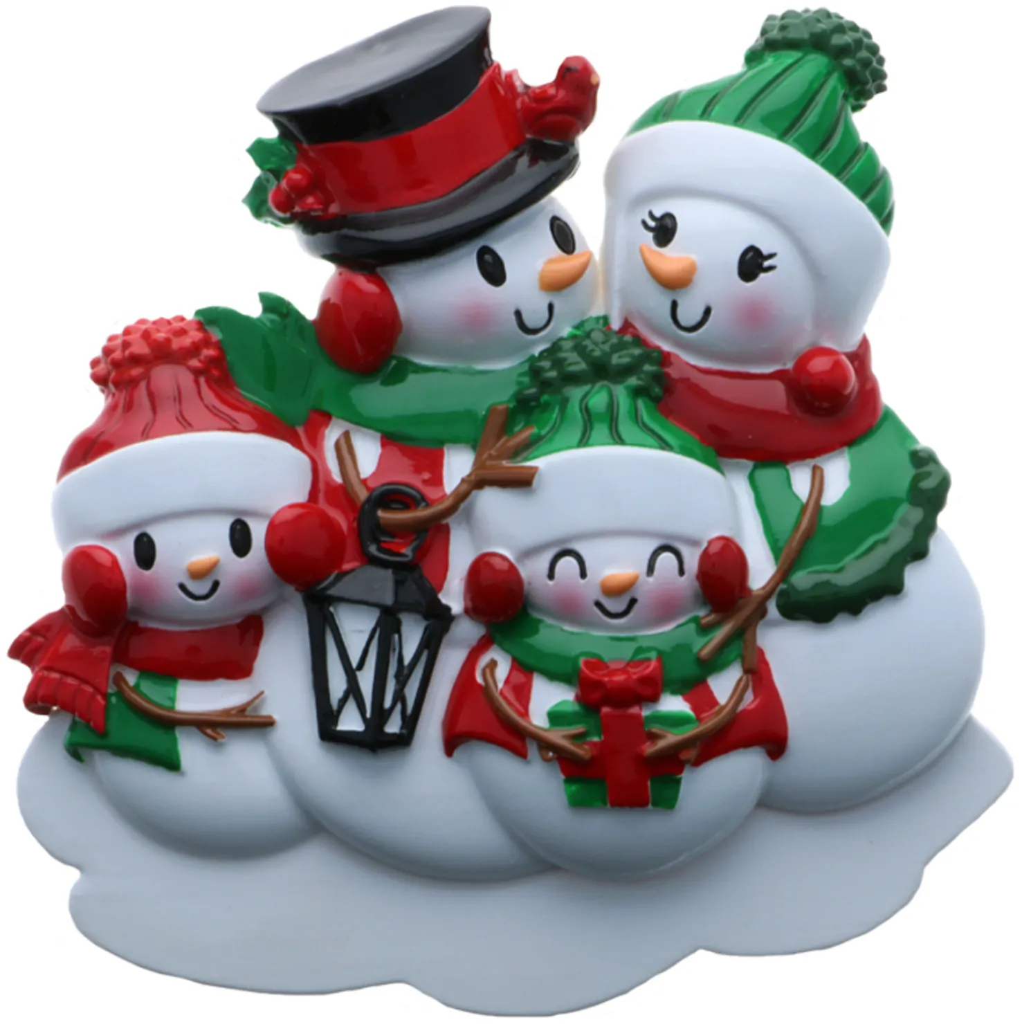 Snowman Family of 4 Personalized Christmas Ornament OR2255-4