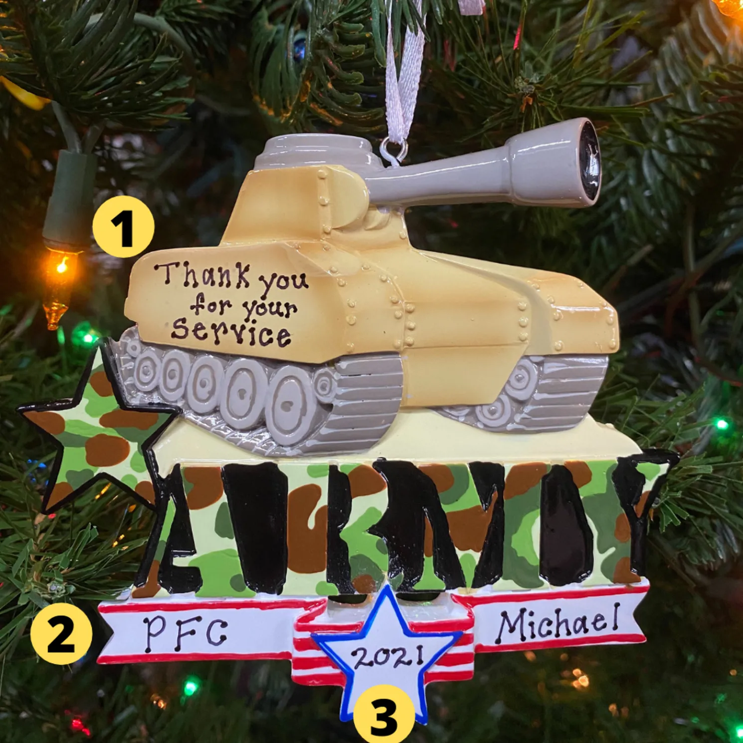 Tank Personalized Christmas Ornament OR1397