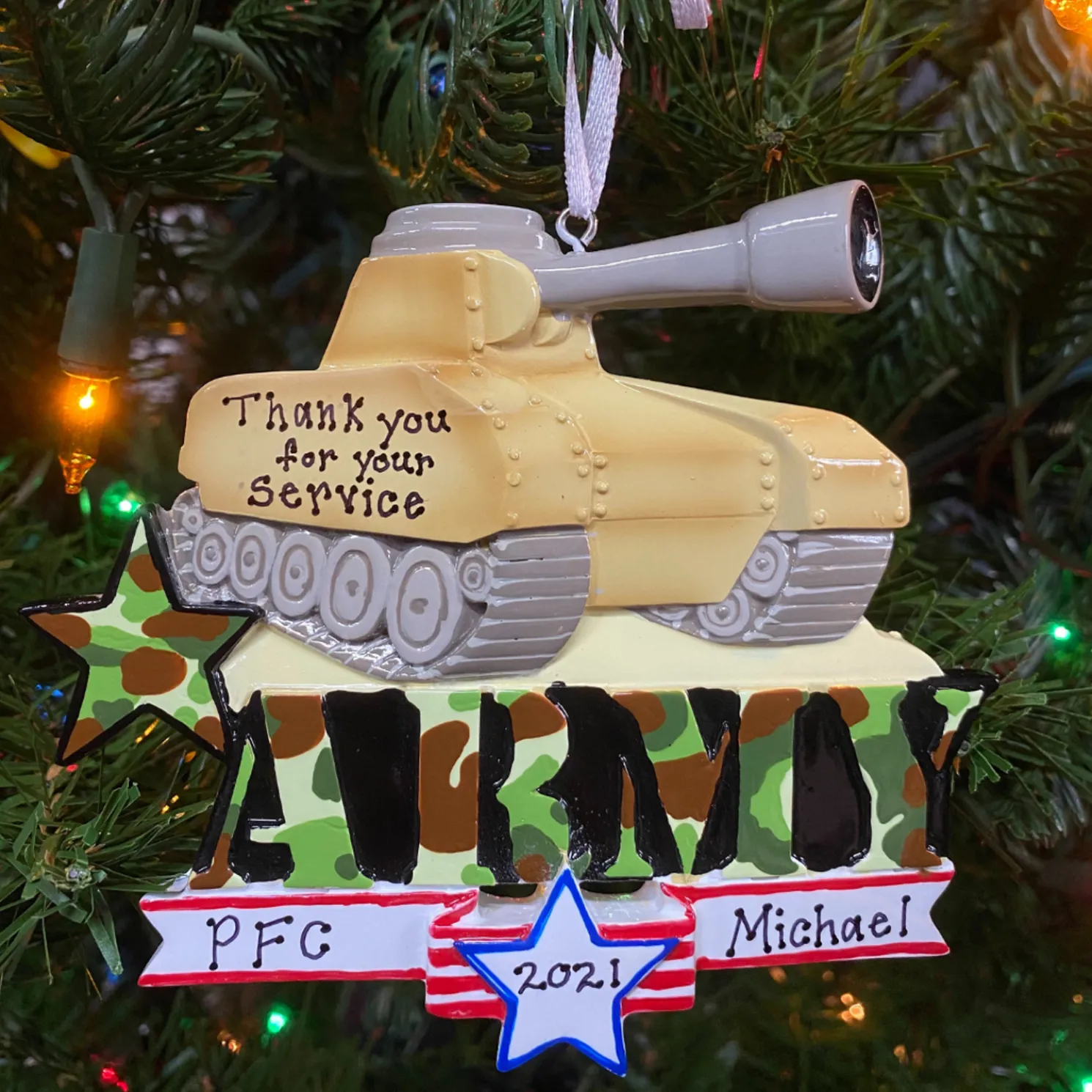 Tank Personalized Christmas Ornament OR1397