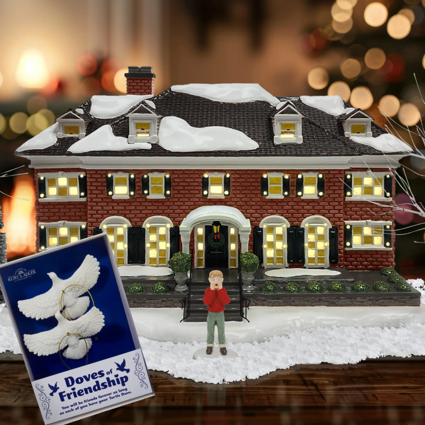 The Home Alone Department 56 Gift Set with Turtle Dove Ornaments