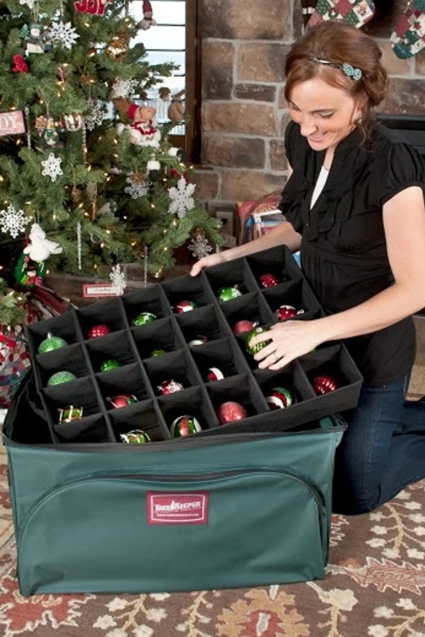 Tree Keeper 3 Tray Christmas Ornament Keeper Storage Bag with Front Pocket TK-10127