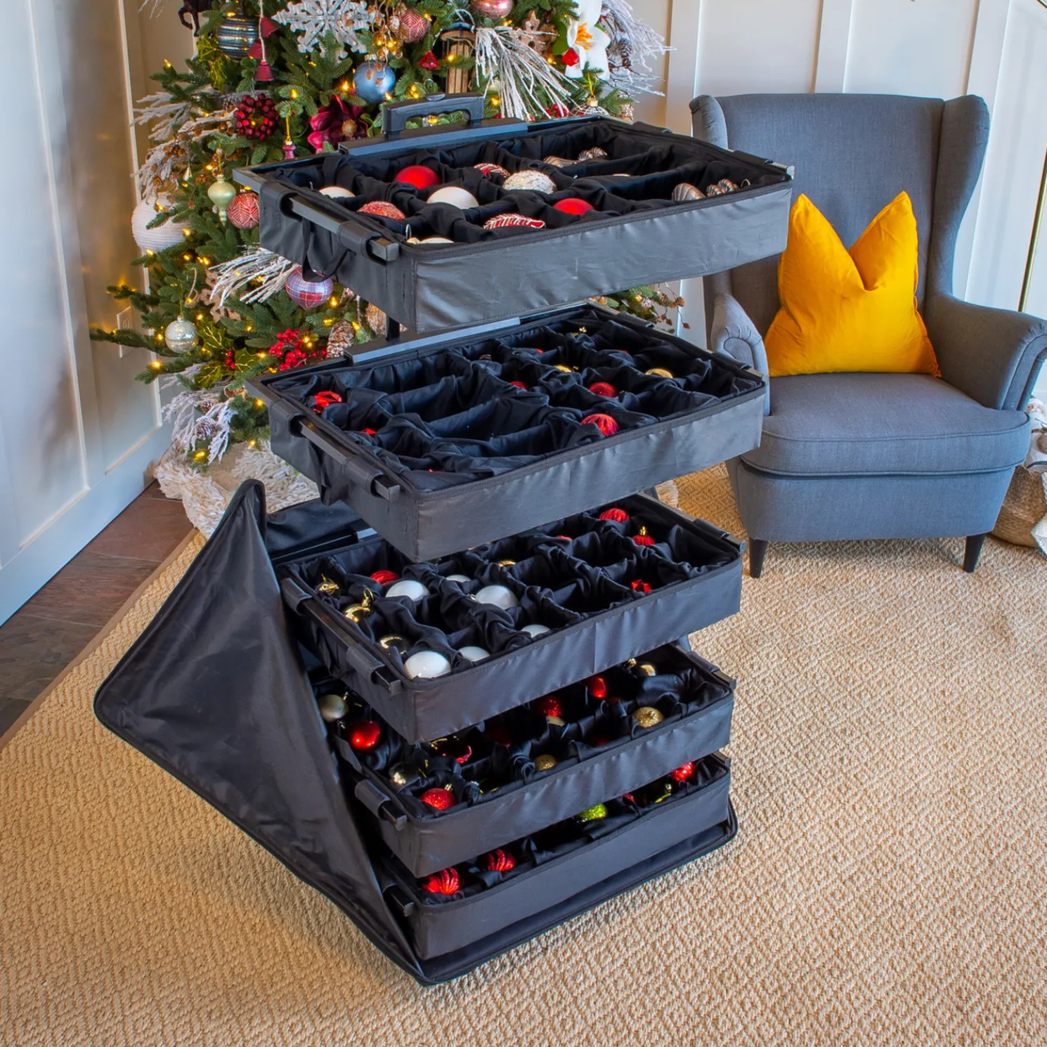 Tree Keeper Telescoping 5 Tray Christmas Ornament Storage 30010