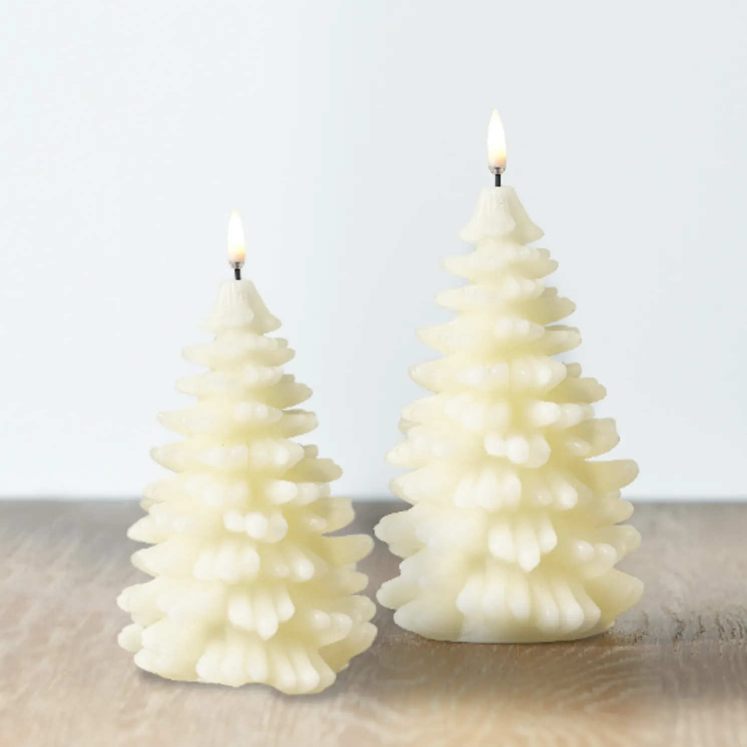 Uyuni 7" or 8" Ivory Christmas Tree Flicker Flame Candle
