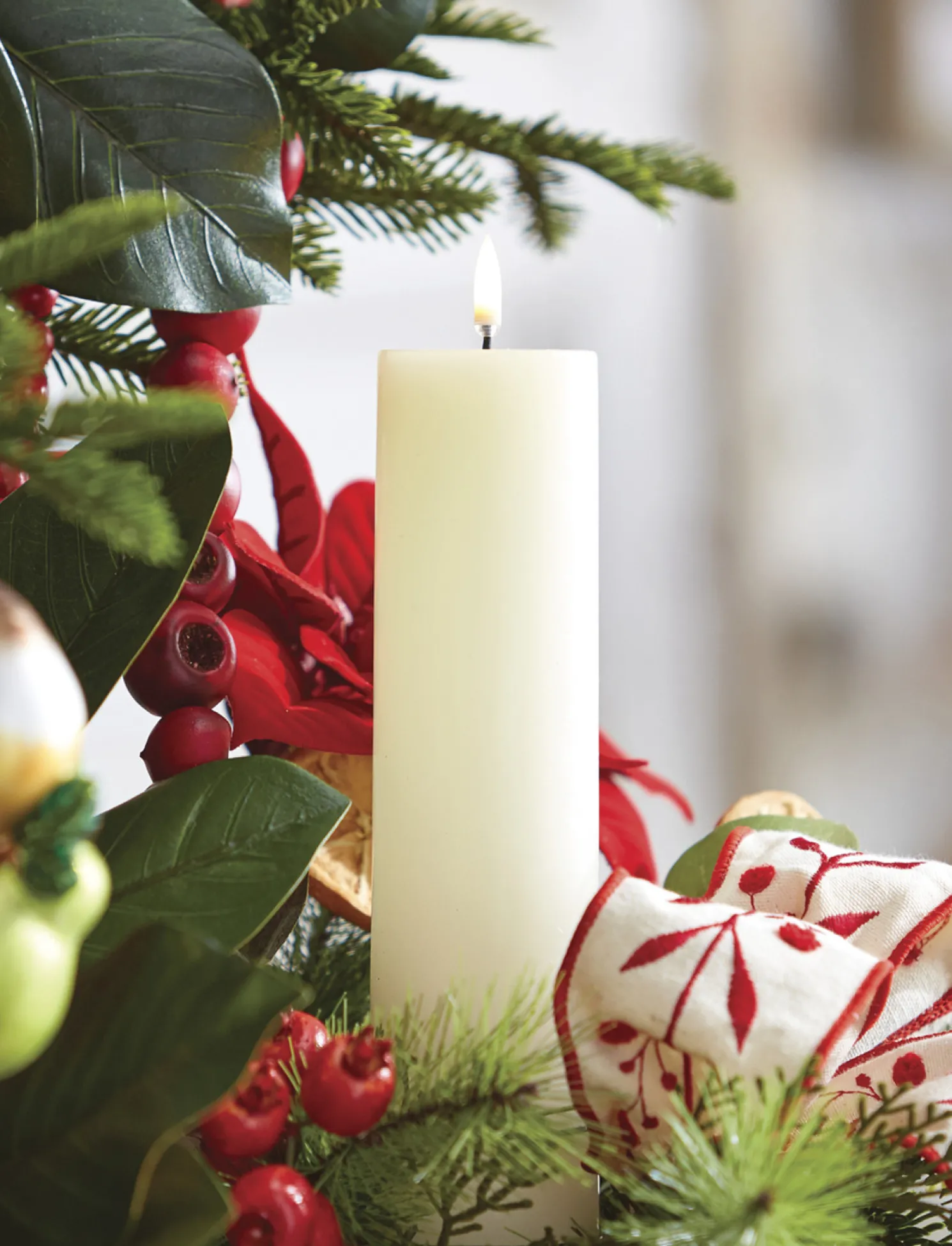 Uyuni 2.25" x 9.75" Ivory Flat Top Flicker Flame Pillar Candle 4034509