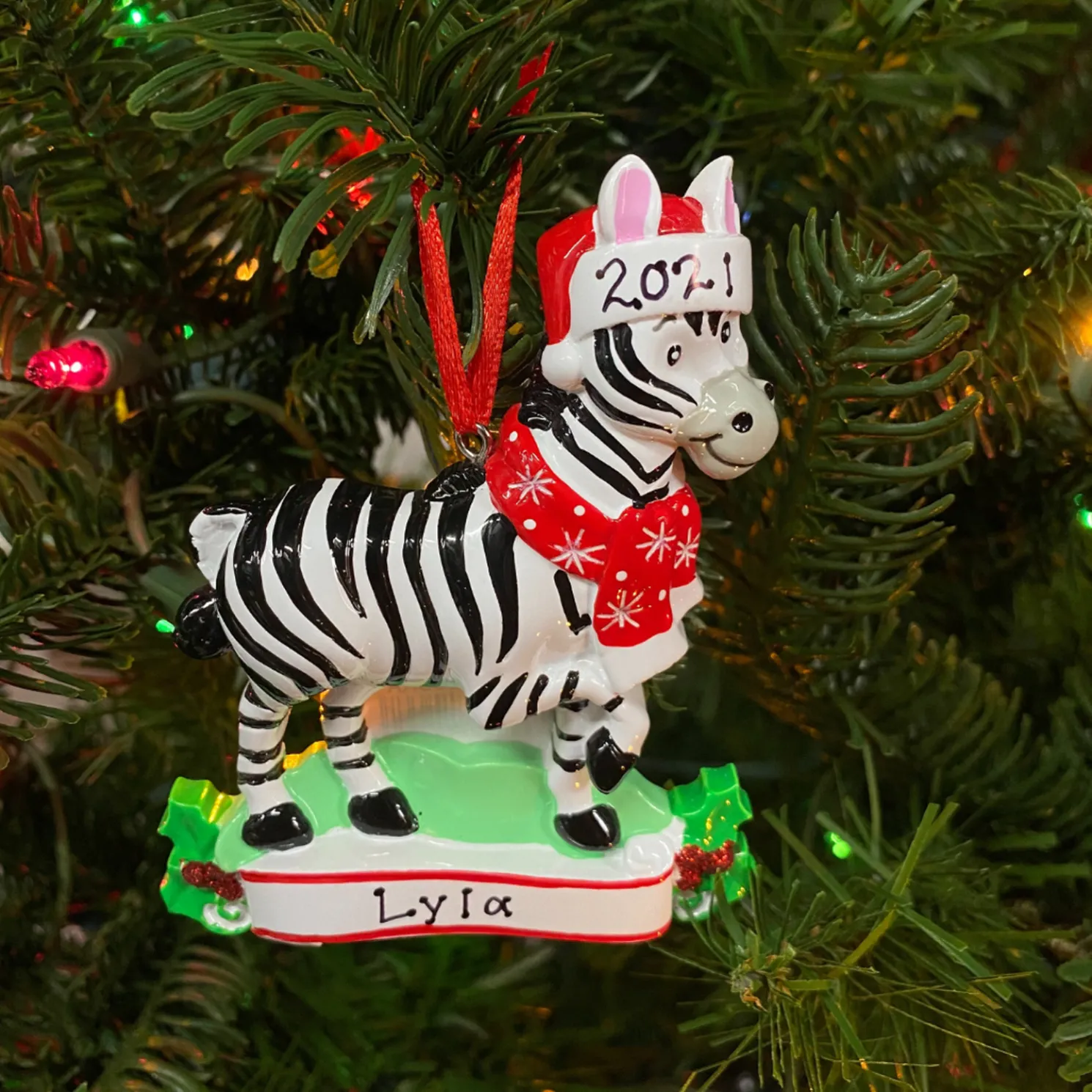 Zebra Personalized Christmas Ornament OR1850-Z